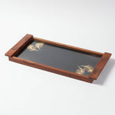 Sikki Grass Work Sheesham Wood Rectangular Tray - Eyaas
